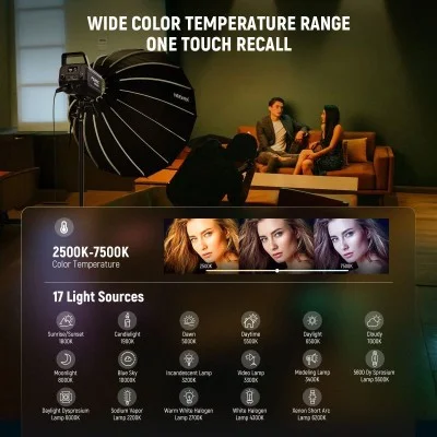 Neewer fs300c 300w rgb video light(uk) _ black